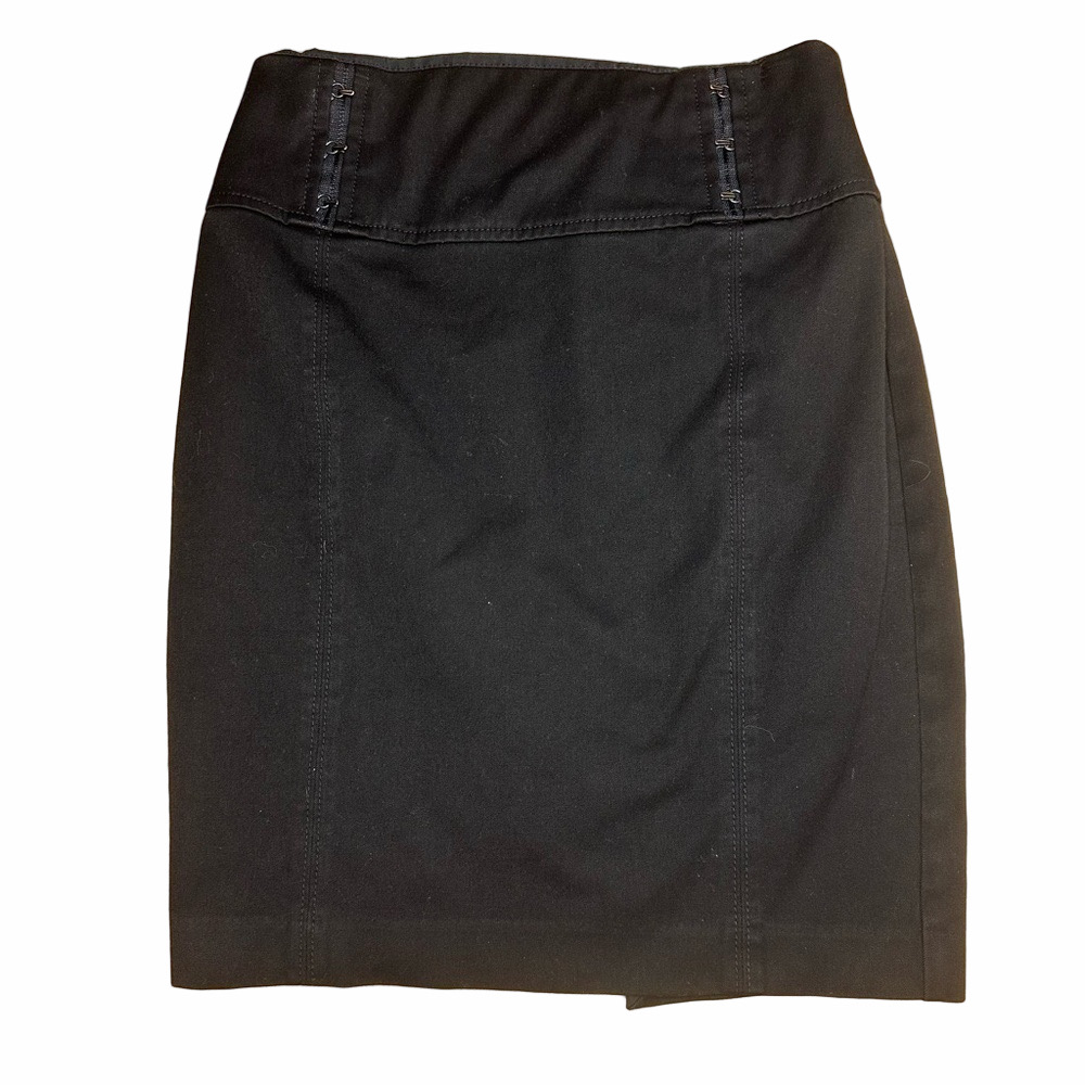 Women’s Black Black Faux Clasps Pencil Skirt Size 0
